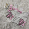 4 PIECES WHITE AND PINK SET